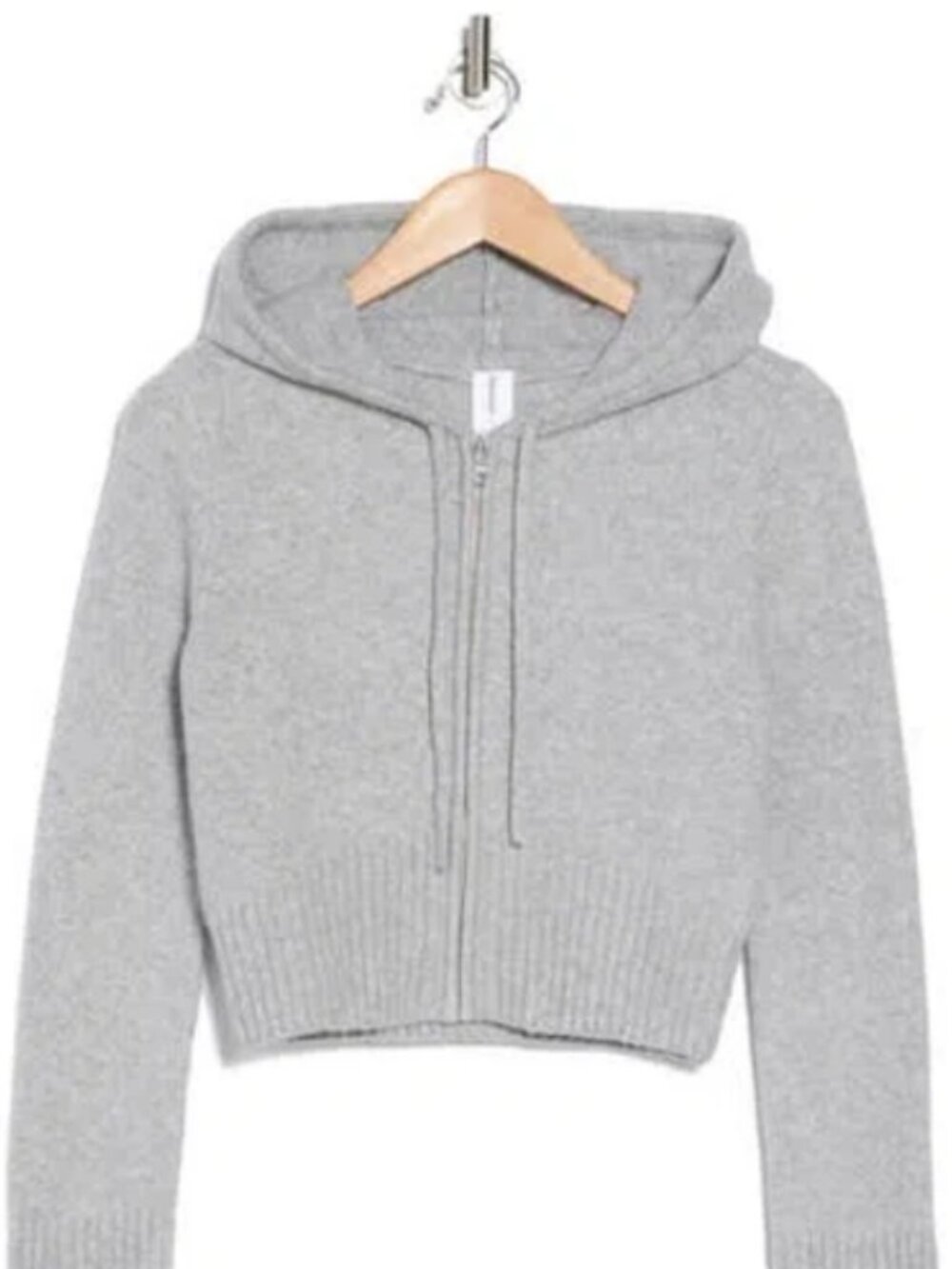 Abound- Front Zip Hooded Sweater In Grey Heather